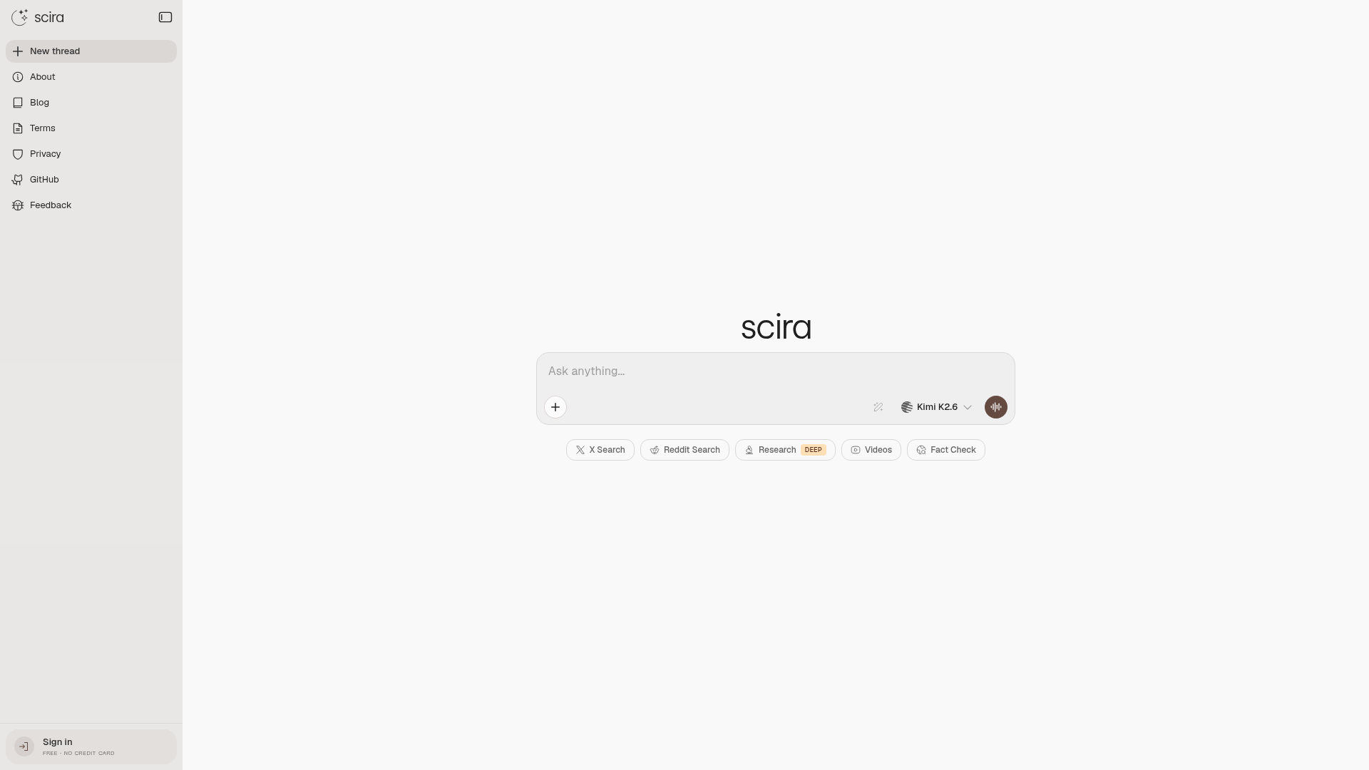 Scira Screenshot