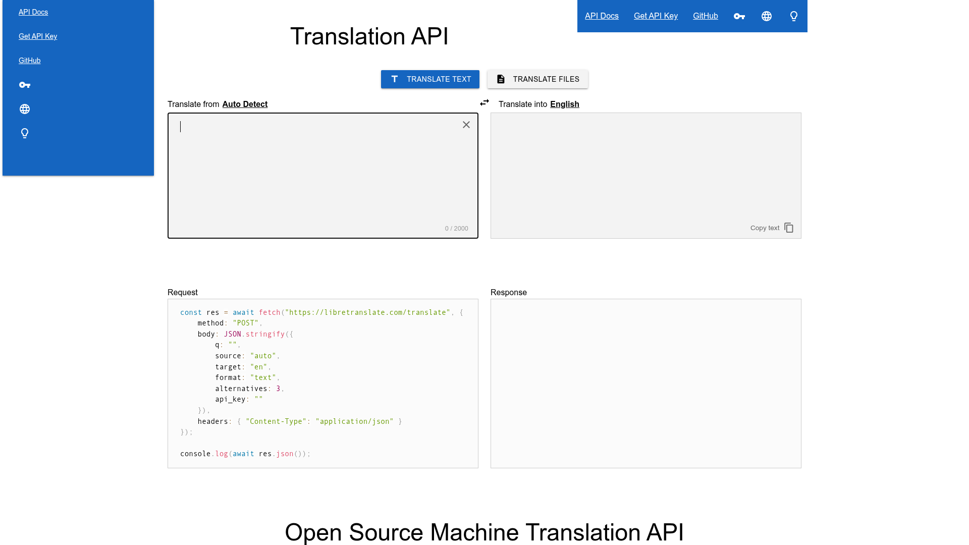 LibreTranslate Screenshot