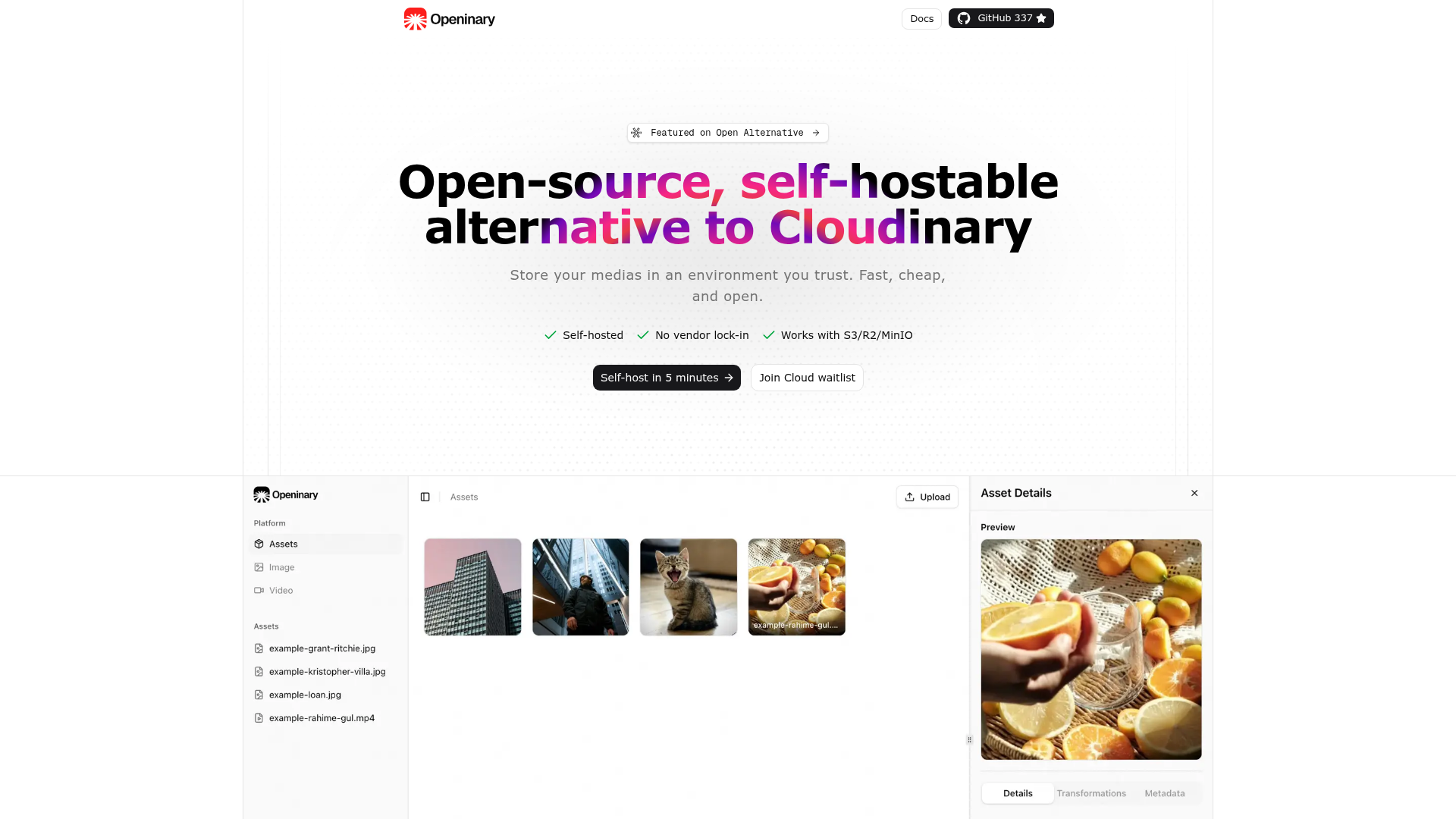Openinary Screenshot