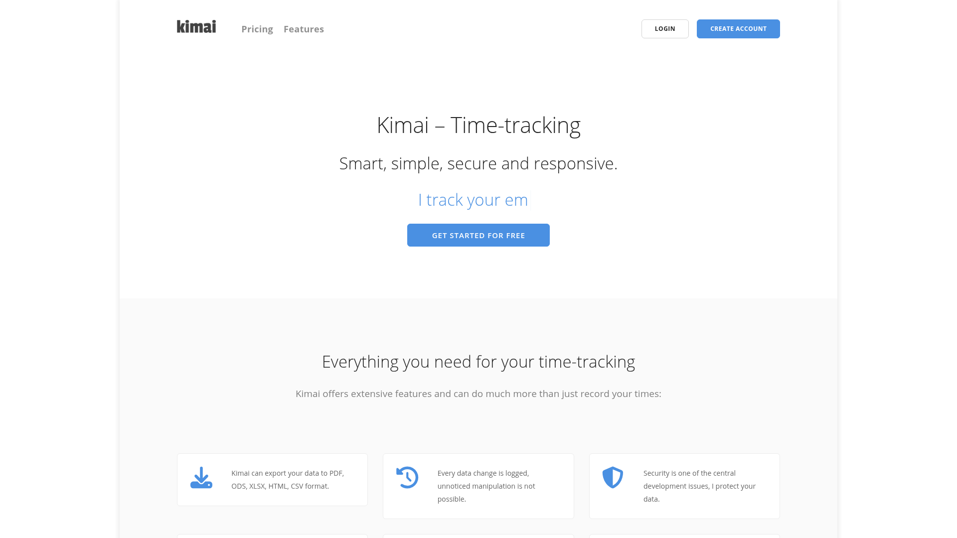 Kimai Screenshot