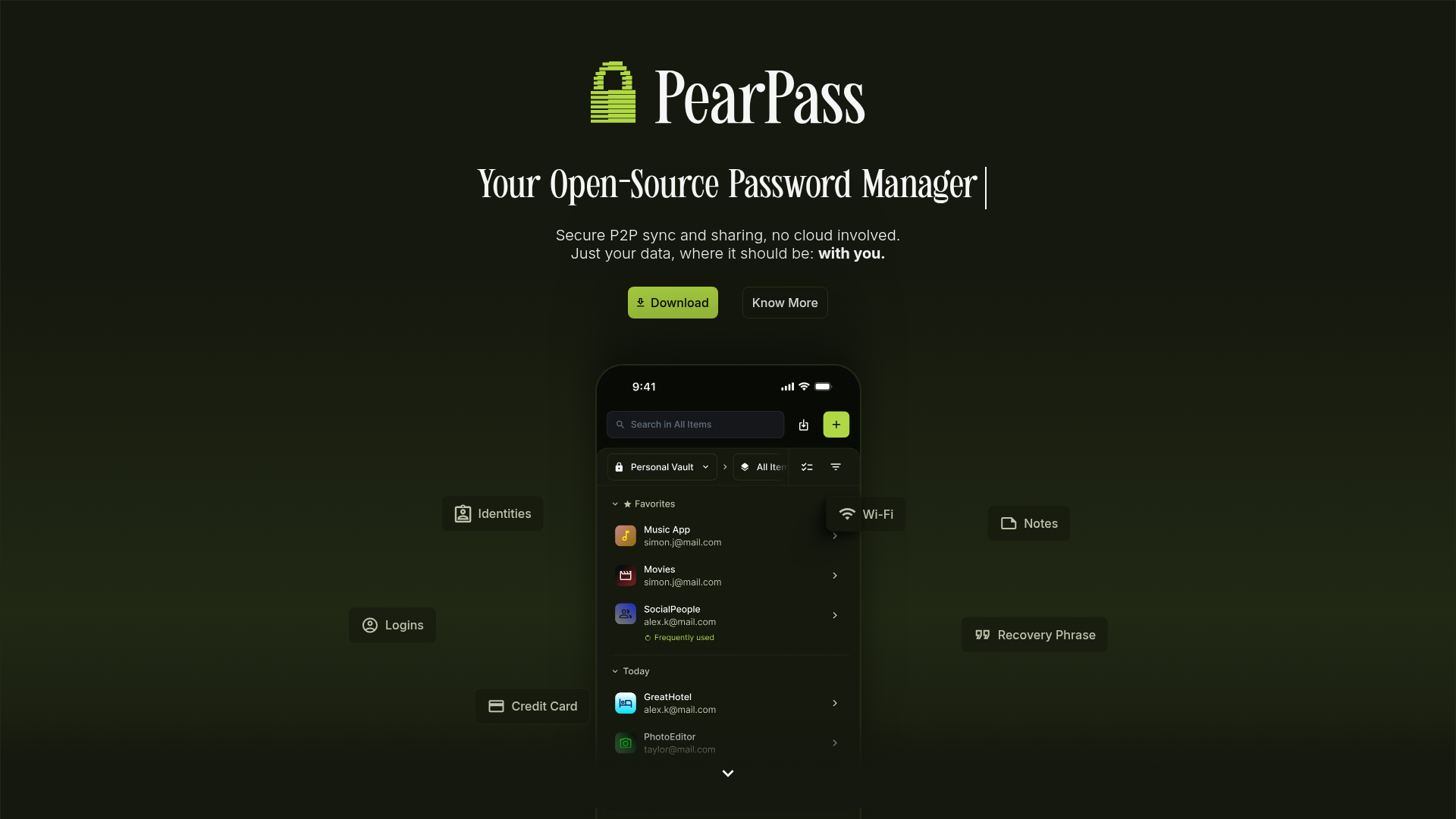 PearPass Screenshot