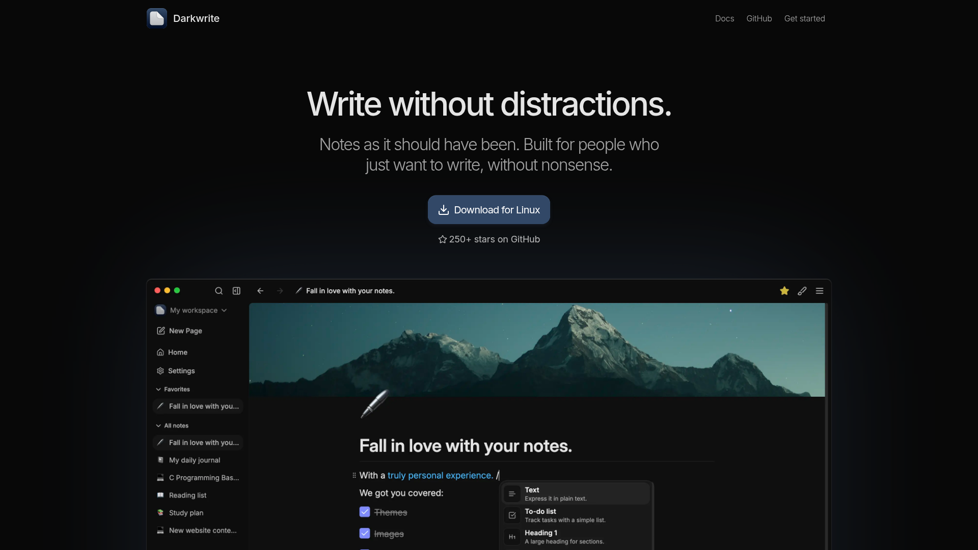 Darkwrite Screenshot