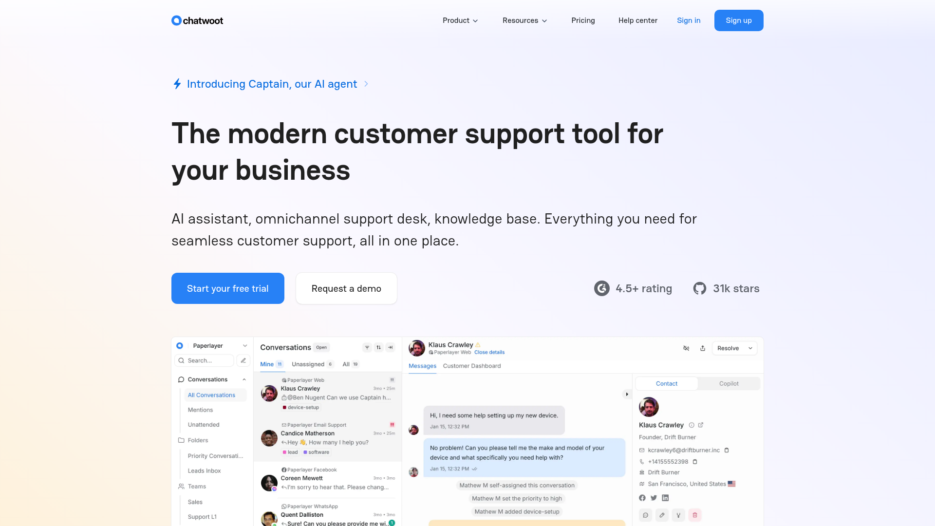 Chatwoot Screenshot