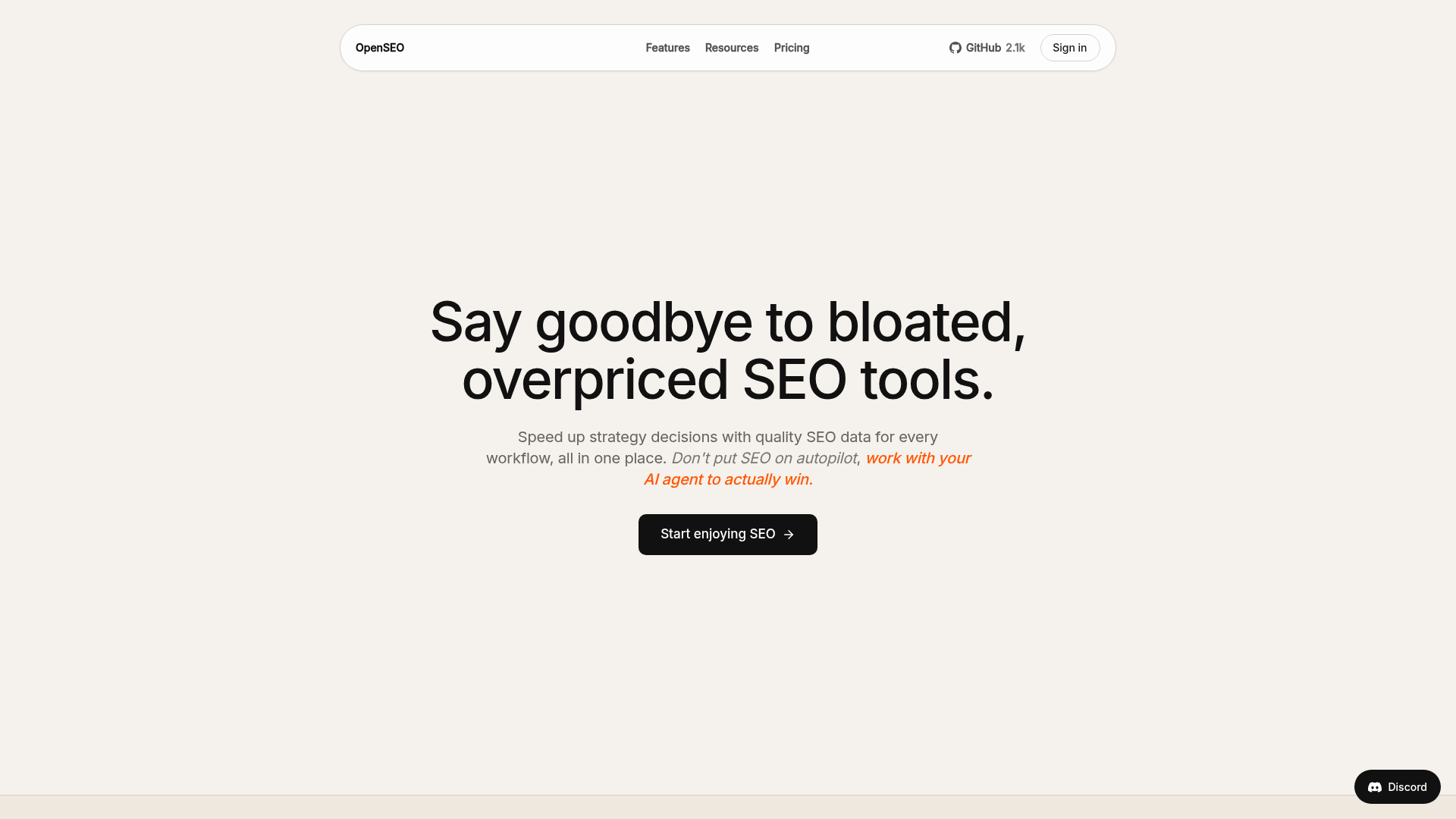 OpenSEO Screenshot