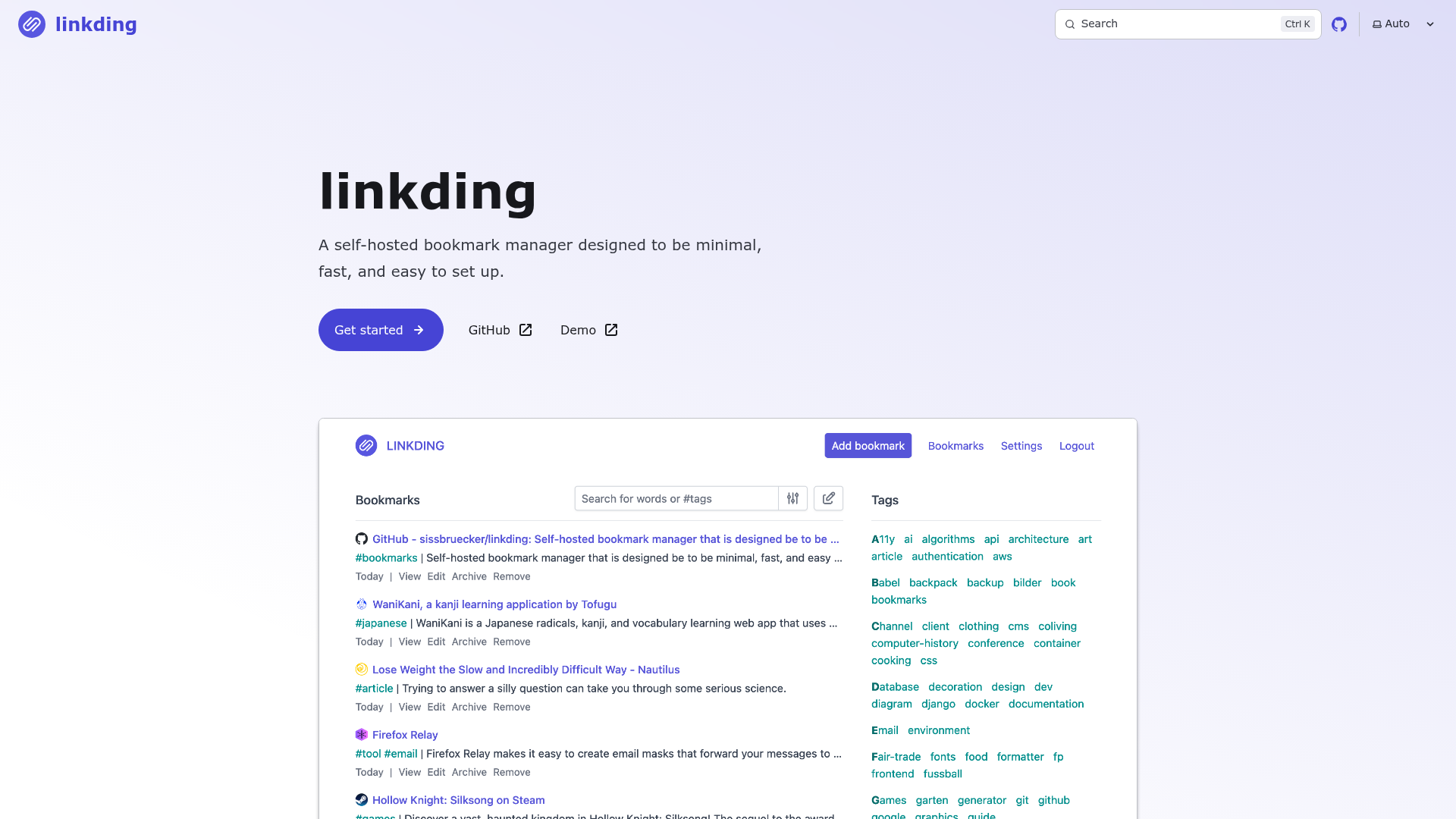 Linkding Screenshot