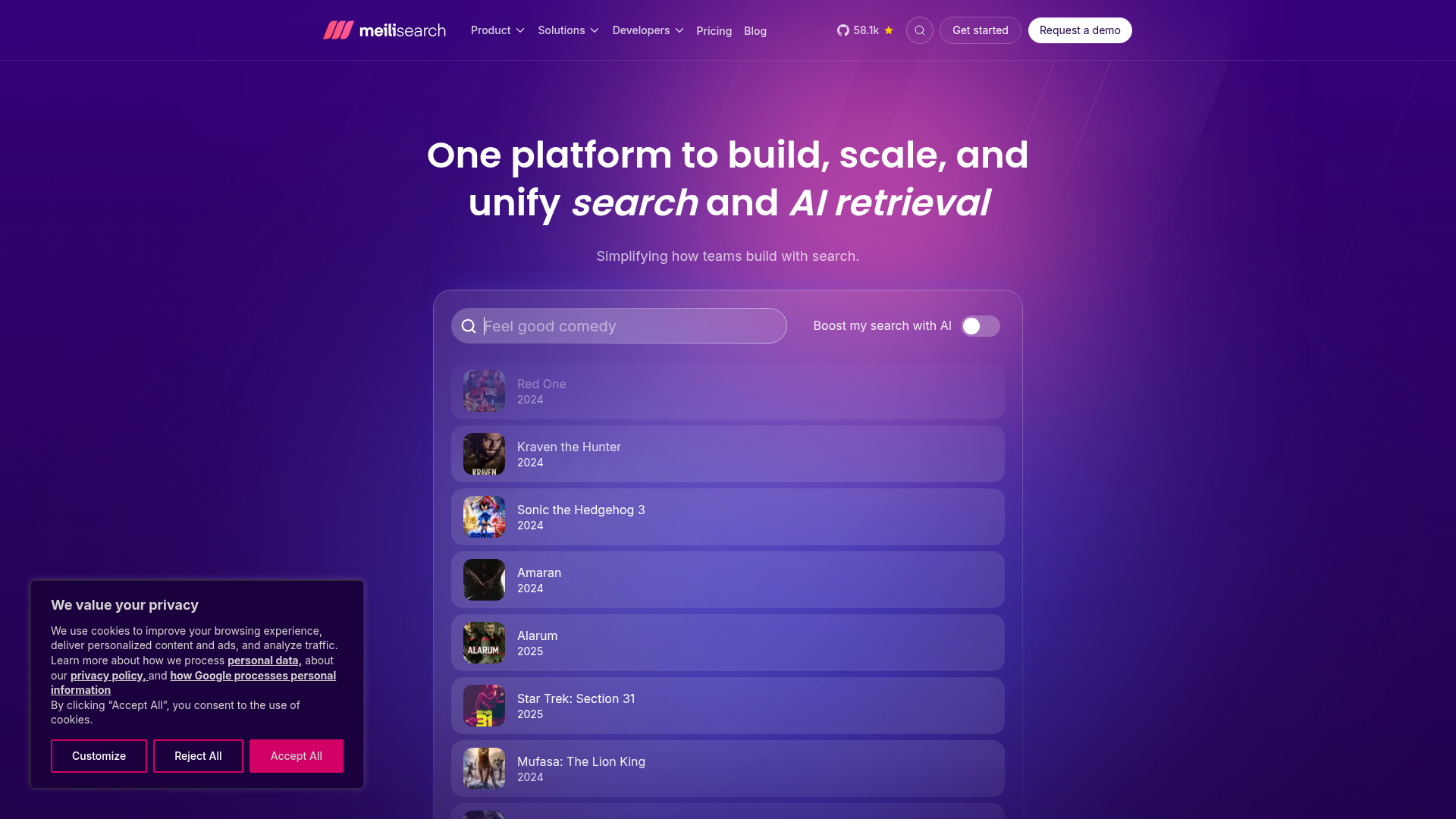 Meilisearch Screenshot