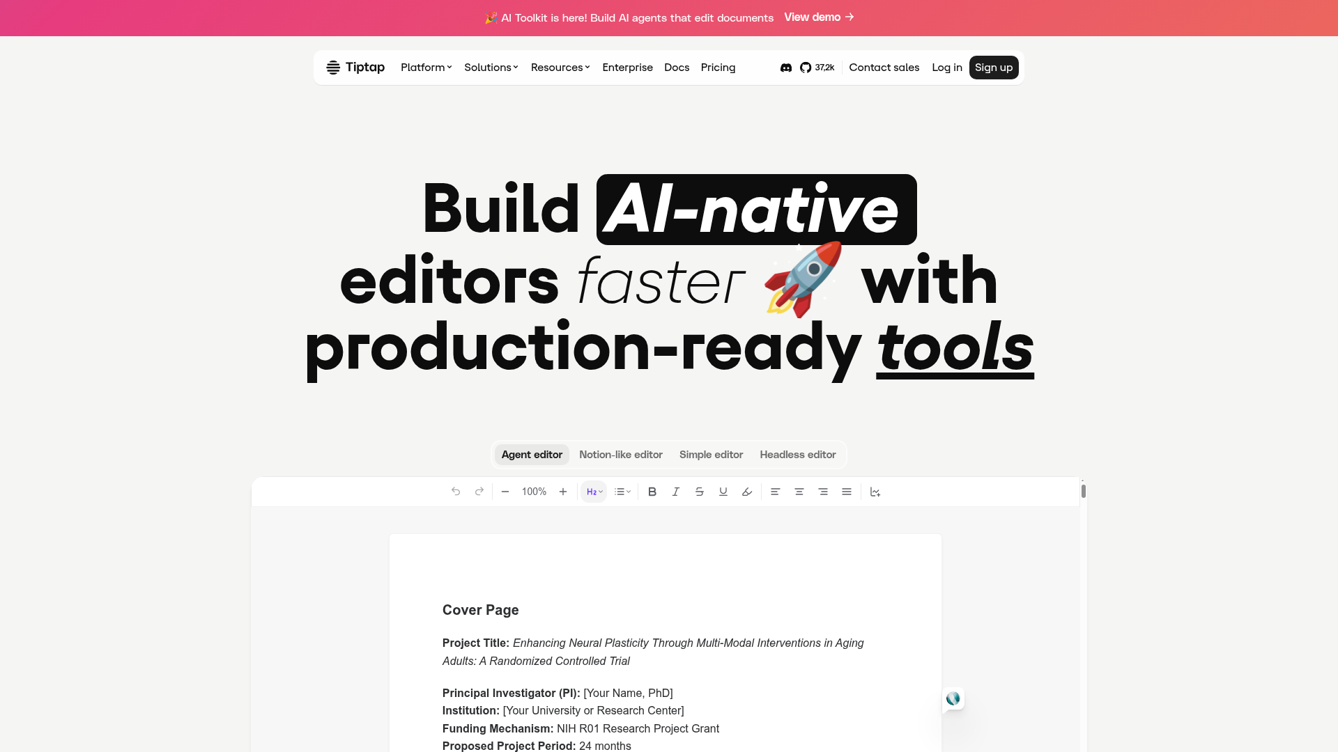TipTap Screenshot