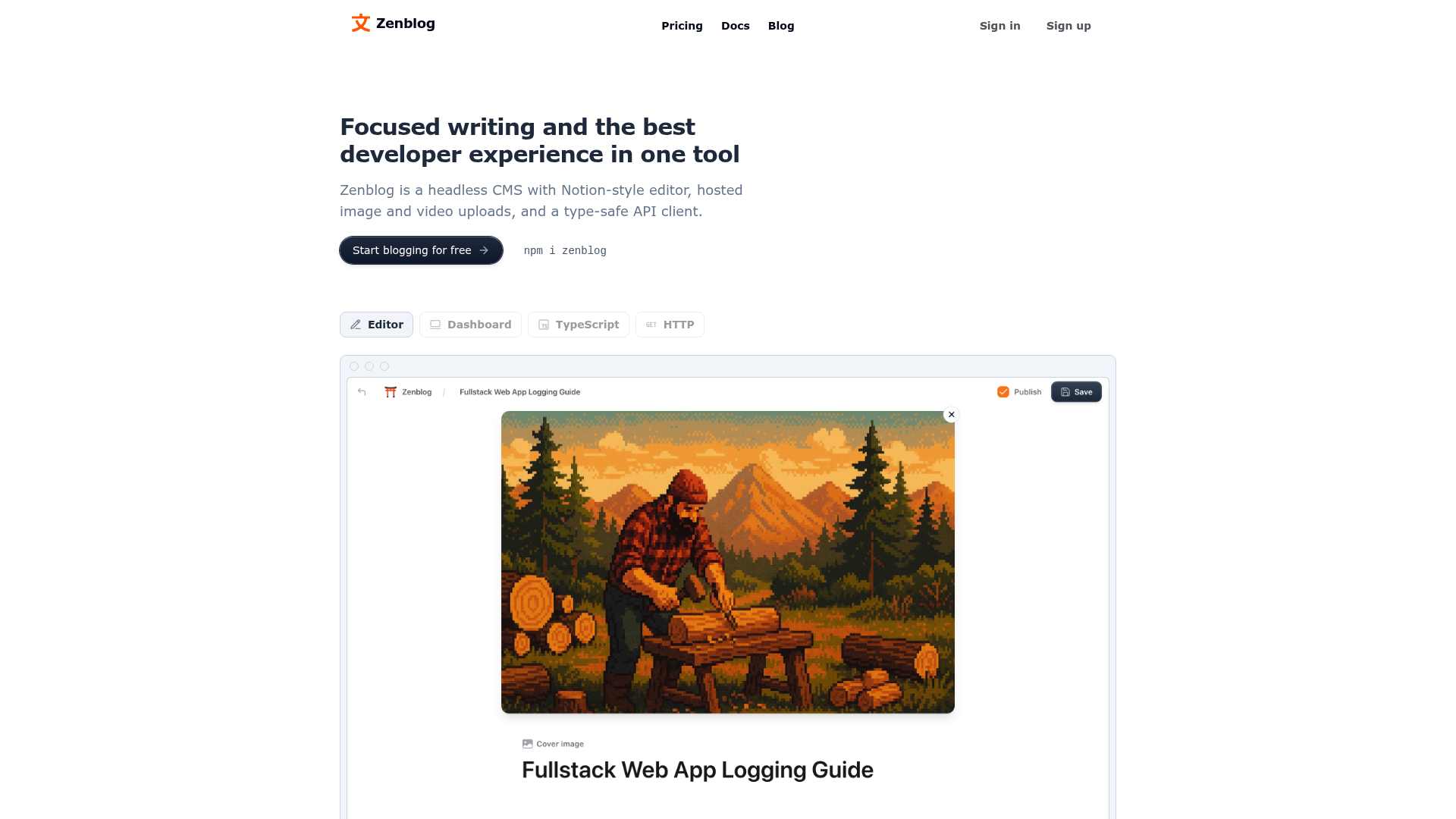 Zenblog Screenshot