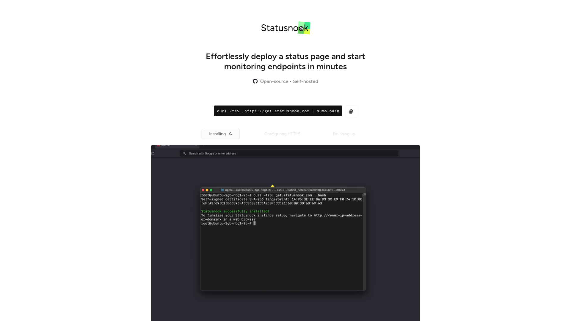 Statusnook Screenshot