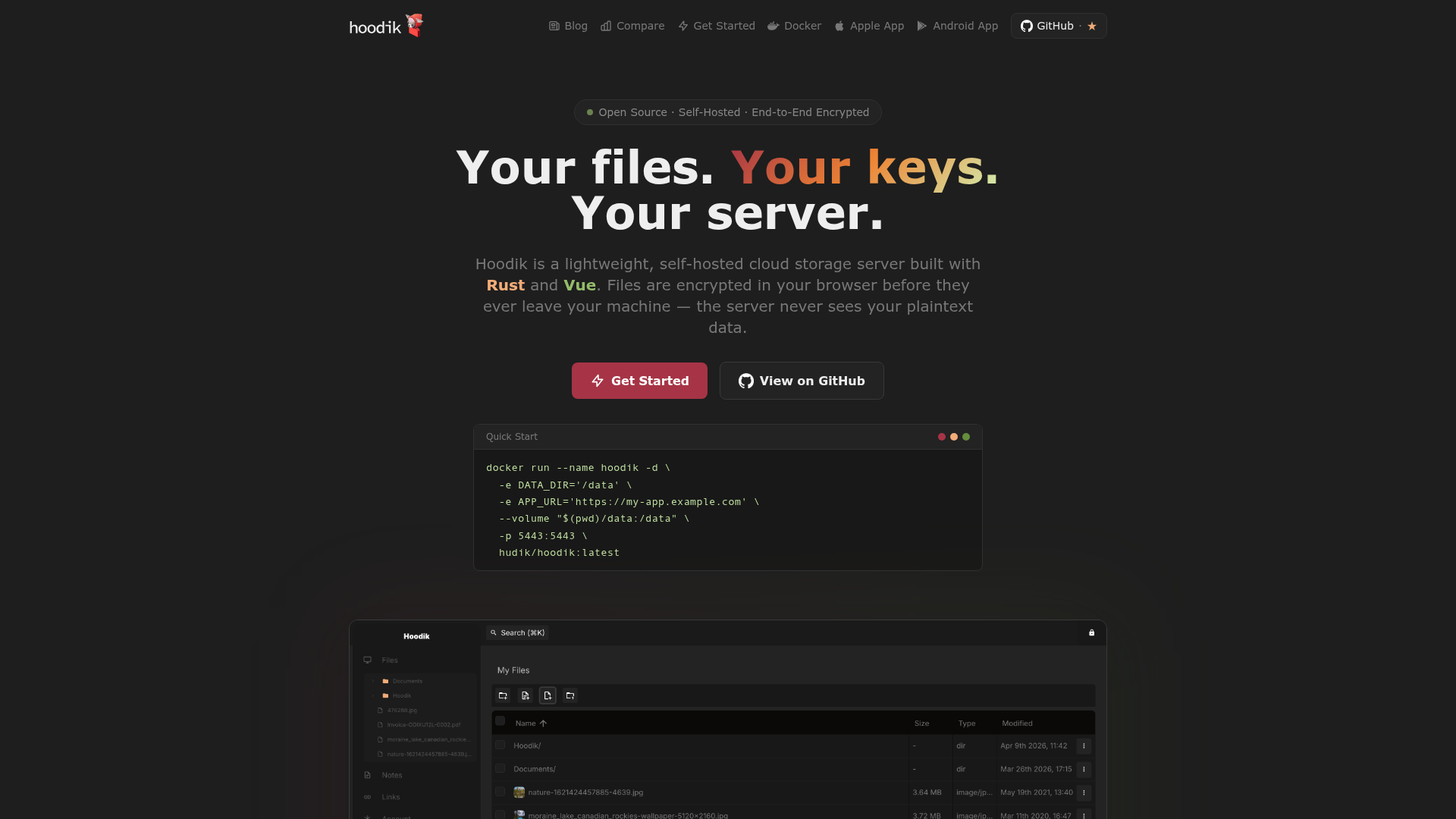 Hoodik Screenshot