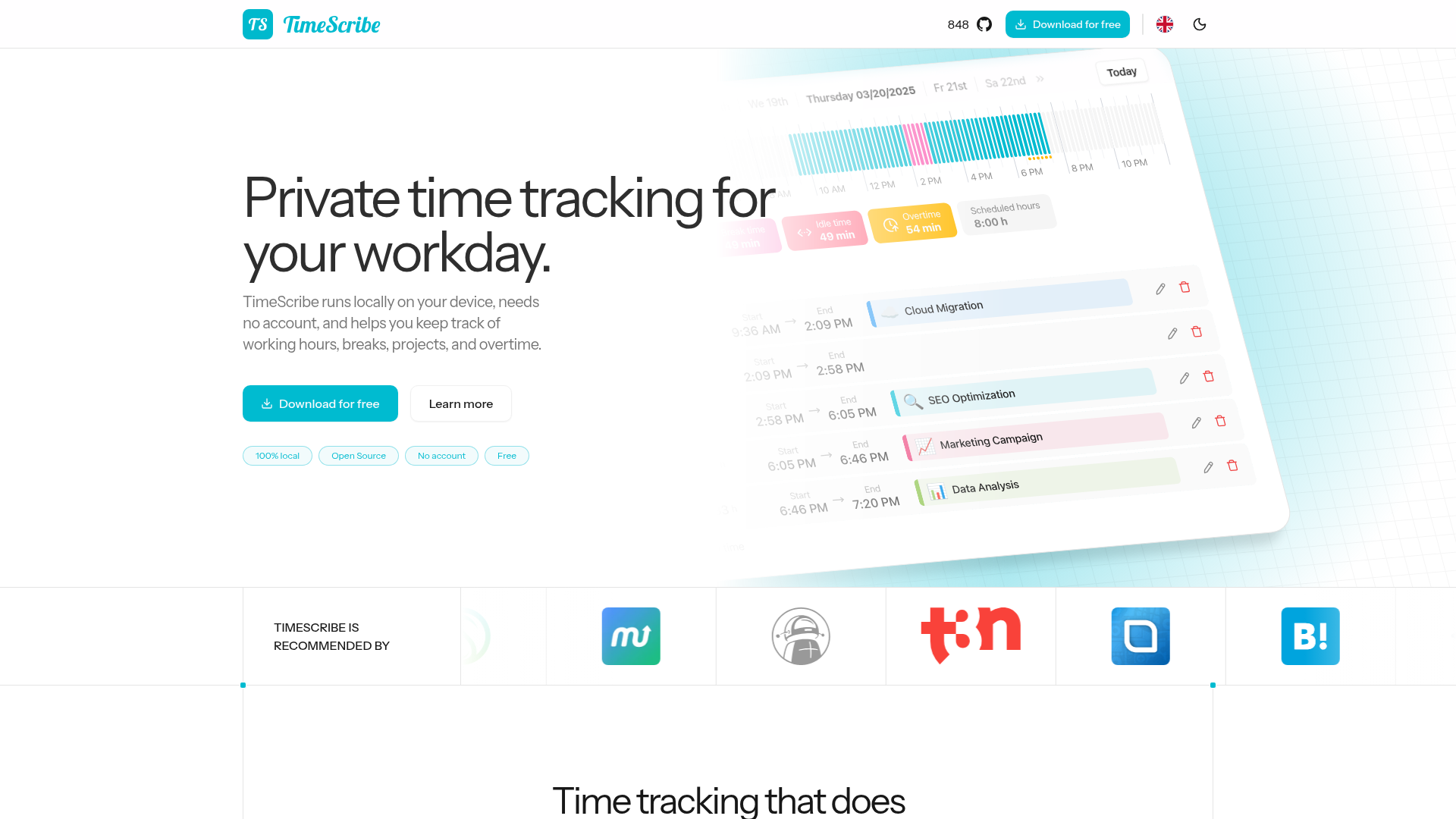 TimeScribe Screenshot