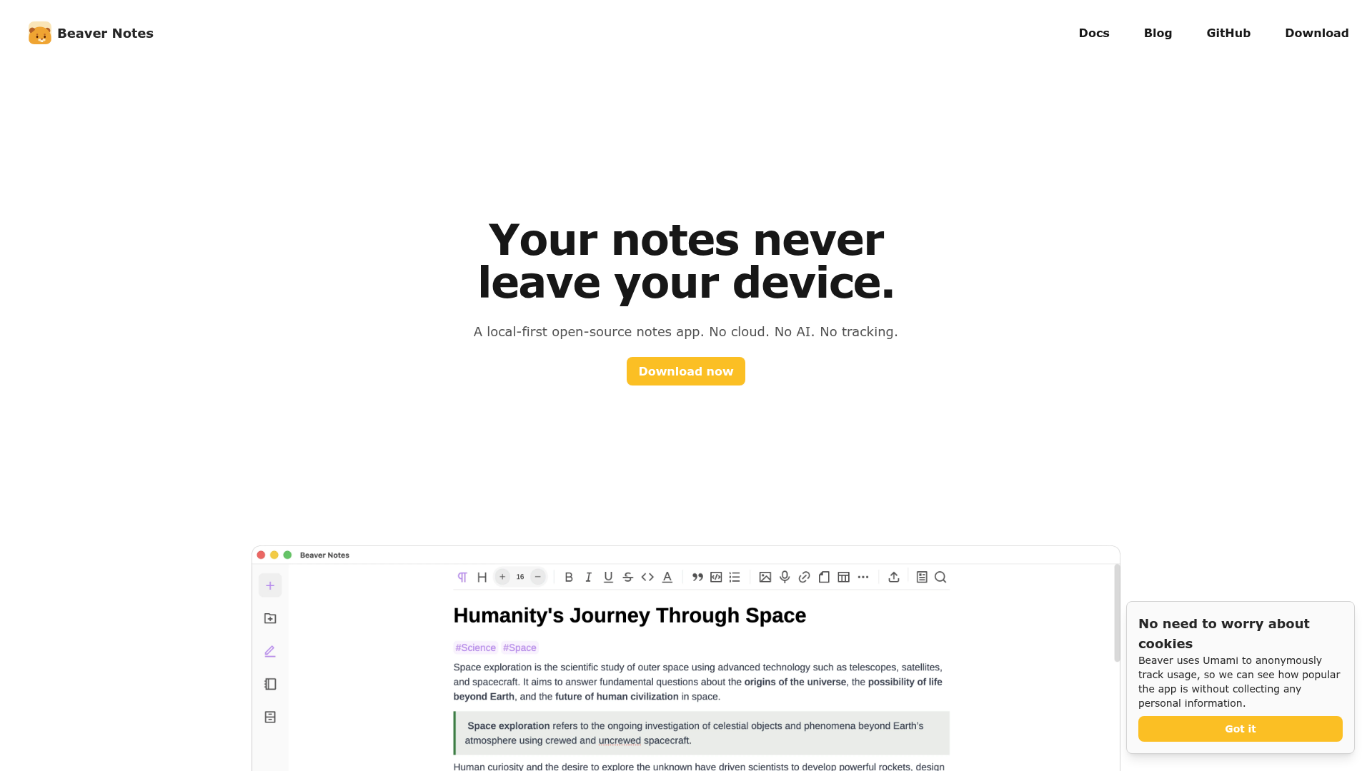 Beaver Notes Screenshot