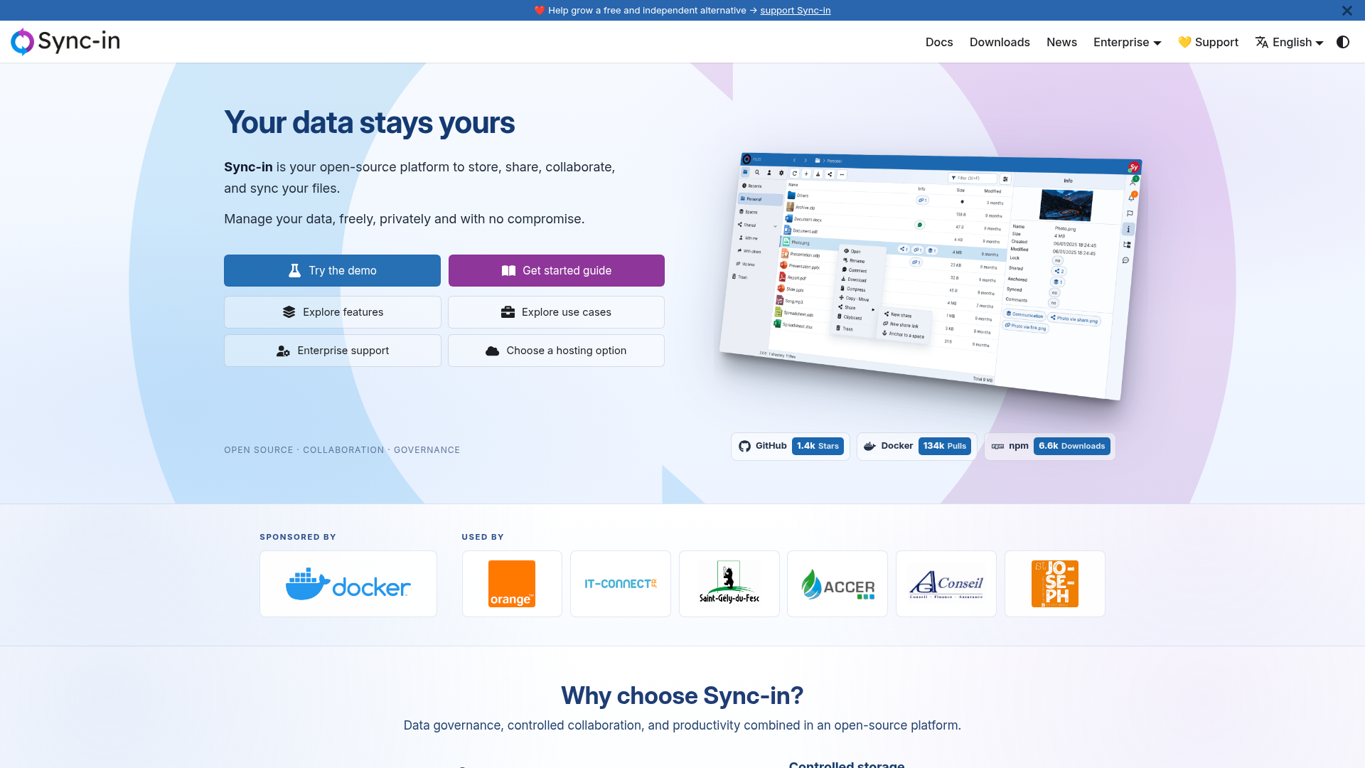 Sync-in Screenshot