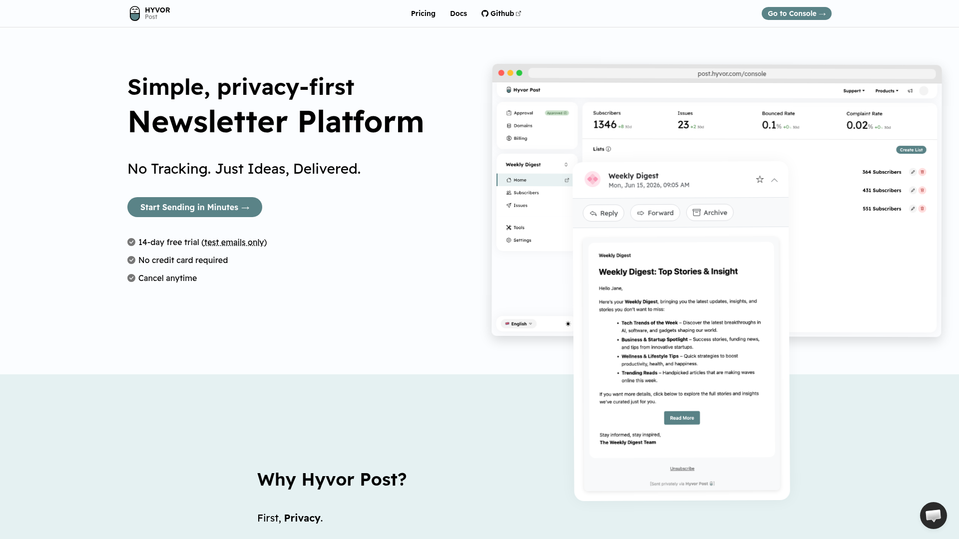 Hyvor Post Screenshot