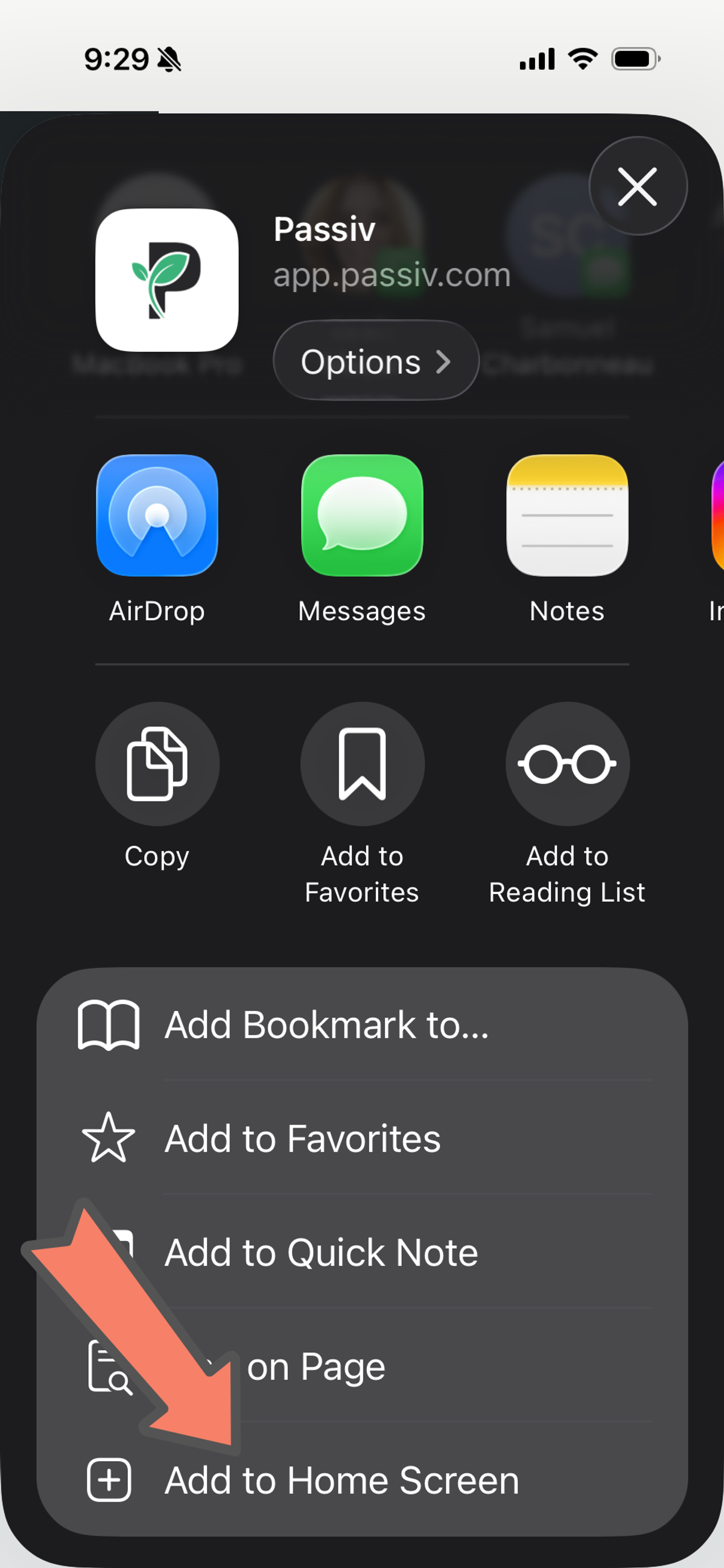 passiv mobile app add to home screen