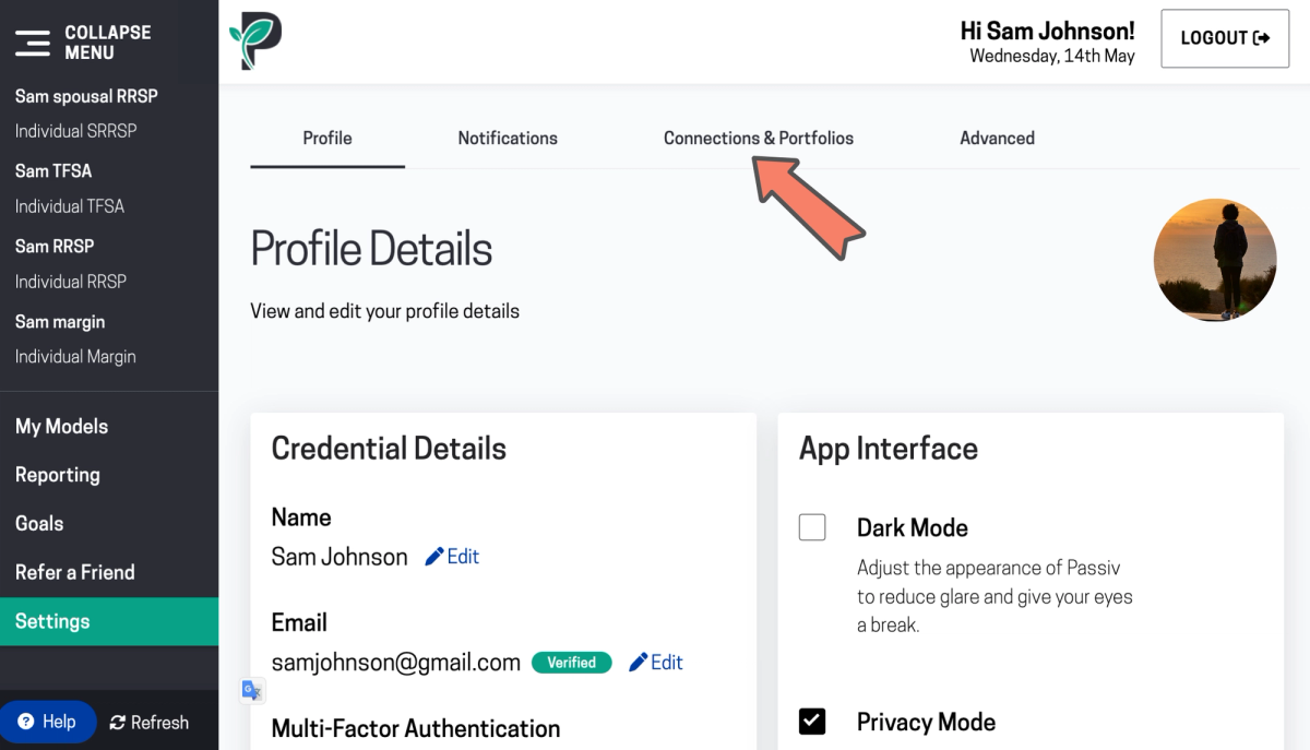passiv how to delete a portfolio or account 2