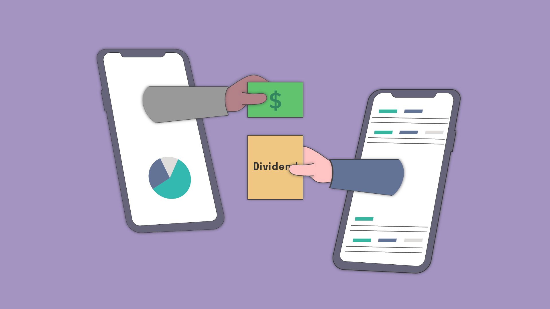 A user reinvesting their cash and receiving a dividend