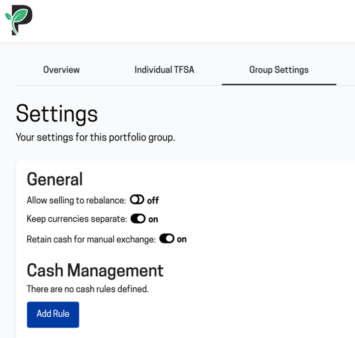 An image displaying where a Passiv user can apply Cash Management rules