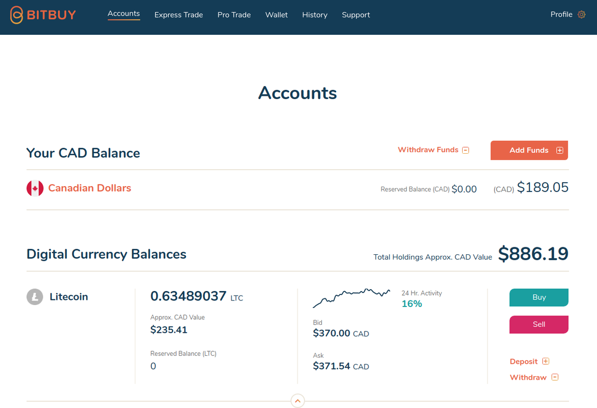 The Bitbuy portal