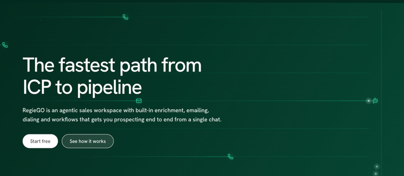 Regie.ai homepage 