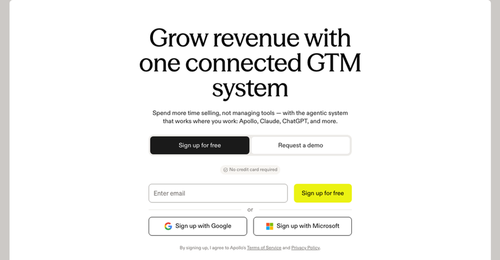 Apollo homepage 
