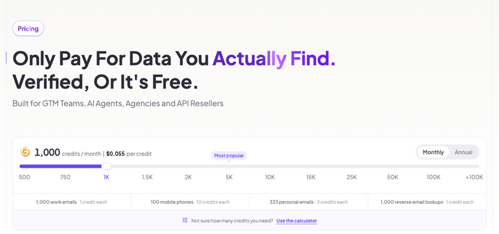 FullEnrich pricing page 