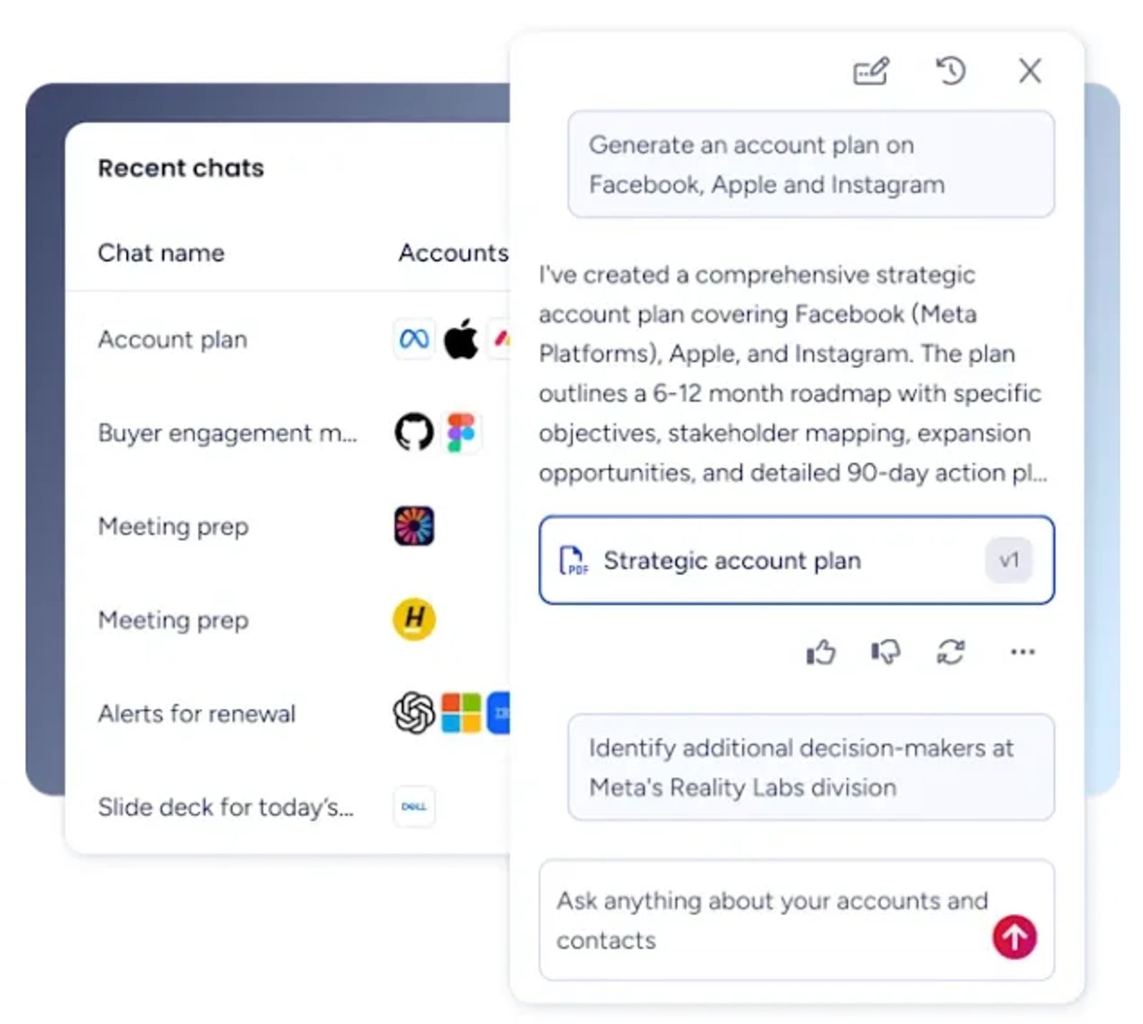 ZoomInfo GTM Workspace with its AI chat building a strategic account plan.