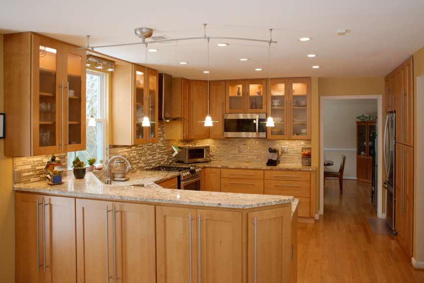 Kitchen renovation in Howard County, MD showing full kitchen with improved storage space