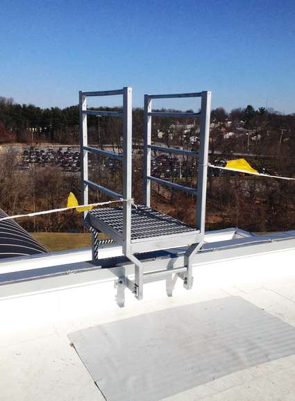 MTA Old Court Metro Station stair detail on roof during construction, Lochearn, MD
