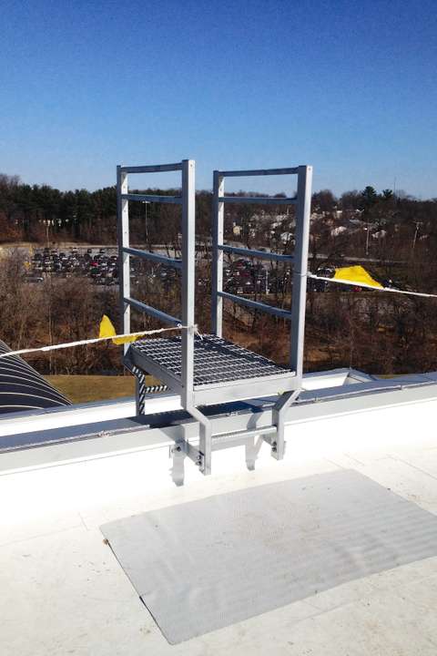 MTA Old Court Metro Station stair detail on roof during construction, Lochearn, MD