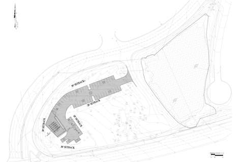 Site plan for proposed mixed-use/office building
