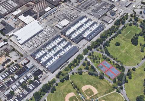 MTA Bush Division aerial view from Carroll Park, Baltimore, MD