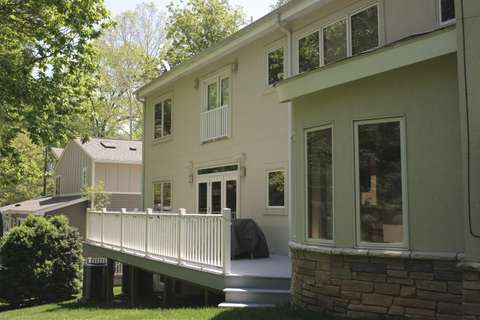 Cabin John rear facade with deck detail