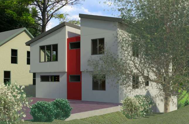 Pre-visualization showing street facade