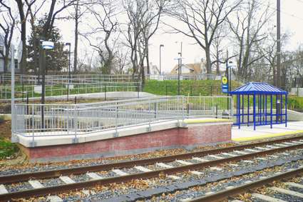 MTA Linthicum station accessibility ramp detail. Linthicum Heights, MD.