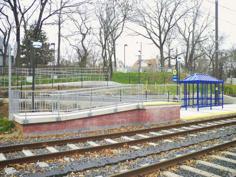MTA Linthicum station accessibility ramp detail. Linthicum Heights, MD.