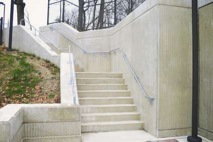 MTA Linthicum station stair detail under construction. Linthicum Heights, MD.