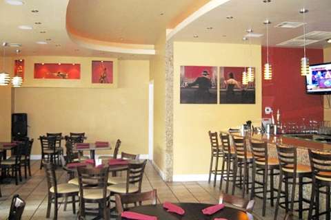 Nostalgia Bistro in Rockville, MD main dining area with bar area on right