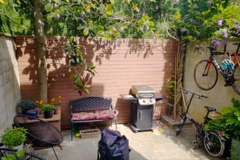 Cozy urban backyard renovation in historic Georgetown, Washington, DC rowhouse