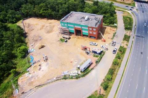 Aerial view of Star Pointe in Montgomery County, MD under construction
