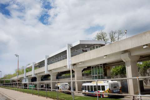 MTA Rogers Avenue Metro Station view from south, Baltimore, MD