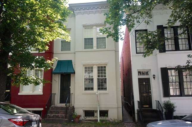 Full interior renovation of historic Georgetown, Washington, DC rowhome - front facade