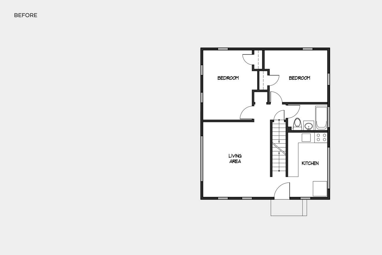 Music & Arts Atelier first floor plan before and after redesign