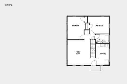 Music & Arts Atelier first floor plan before and after redesign