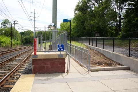 MTA Linthicum station accessibility ramp detail. Linthicum Heights, MD.
