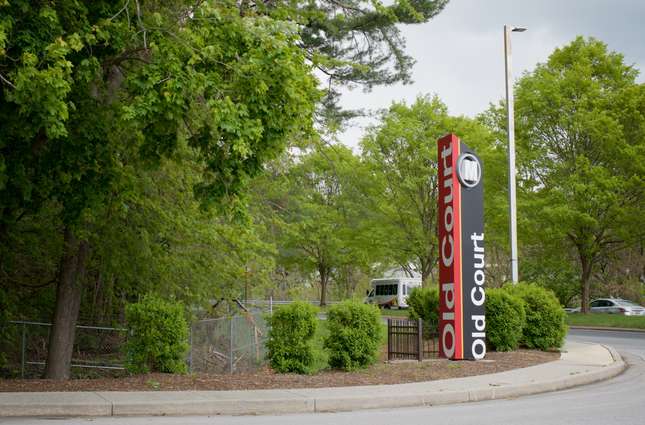 MTA Old Court Metro Station entrance signage, Lochearn, MD