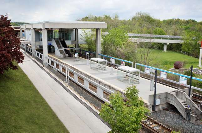 MTA Old Court Metro Station view from Old Court Road, Lochearn, MD