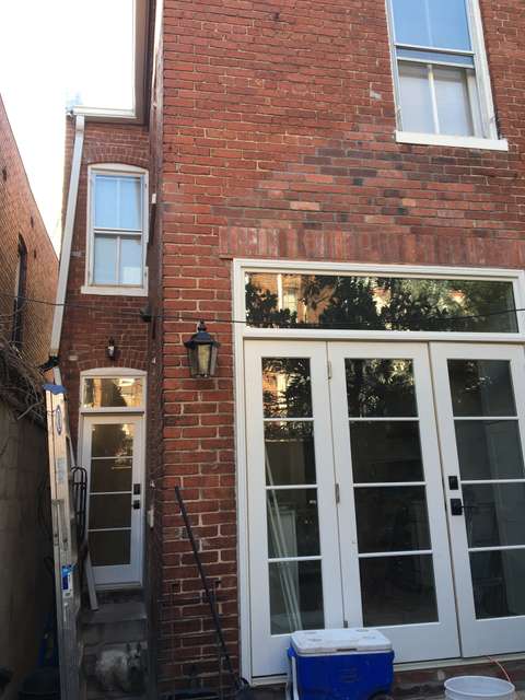 Historic Georgetown rowhome in Washington, DC back patio renovation under construction