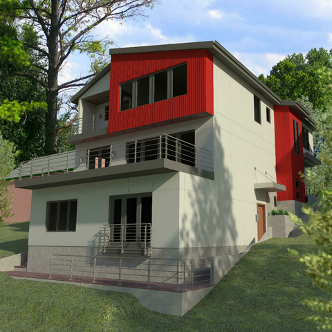 Pre-visualization of rear facade