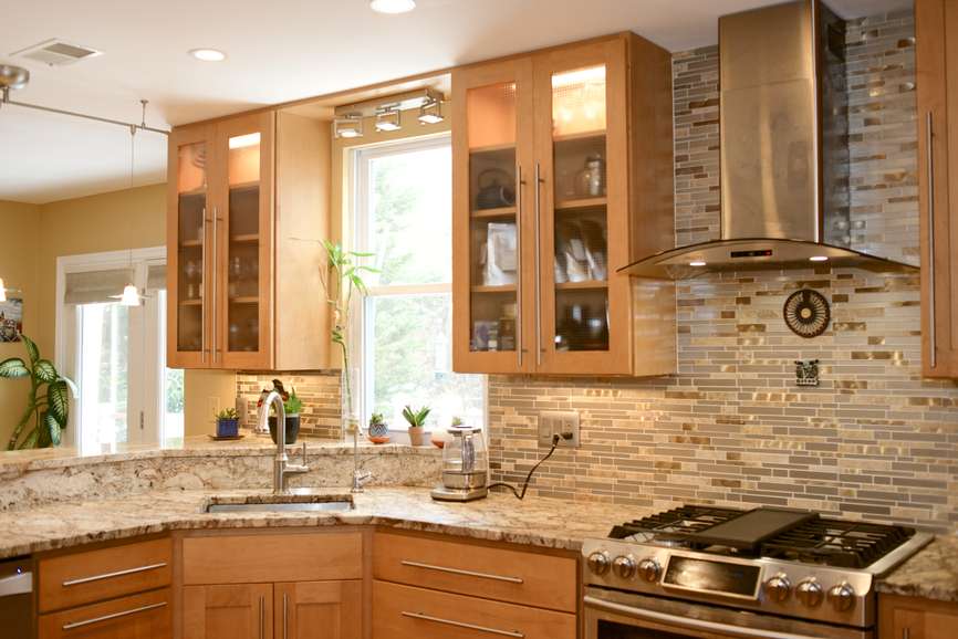 Clarksville, MD kitchen renovation showing detail of sink and range with bright window